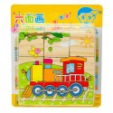 Klocki drewniane edukacyjne puzzle układanka kostki Pojazdy 6w1 9el. Klocki drewniane edukacyjne puzzle układanka kostki Pojazdy 6w1 9el.