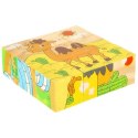 Klocki drewniane edukacyjne puzzle układanka kostki Safari 6w1 9el. Klocki drewniane edukacyjne puzzle układanka kostki Safari 6w1 9el.