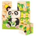 Klocki drewniane edukacyjne puzzle układanka kostki Safari 6w1 9el. Klocki drewniane edukacyjne puzzle układanka kostki Safari 6w1 9el.