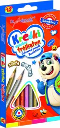 BAMBINO Kredki szkolne trójkątne 12 kolorów BAMBINO Kredki szkolne trójkątne 12 kolorów