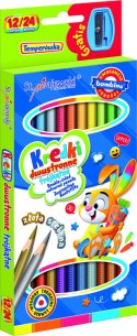 BAMBINO Kredki szkolne trójkątne dwustronne 12/24 kolory + temperówka BAMBINO Kredki szkolne trójkątne dwustronne 12/24 kolory + temperówka
