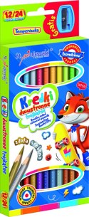 BAMBINO Kredki szkolne trójkątne dwustronne 12/24 kolory + temperówka BAMBINO Kredki szkolne trójkątne dwustronne 12/24 kolory + temperówka