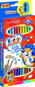 BAMBINO Kredki szkolne trójkątne dwustronne 12/24 kolory + temperówka BAMBINO Kredki szkolne trójkątne dwustronne 12/24 kolory + temperówka
