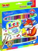BAMBINO Kredki szkolne trójkątne dwustronne 24/48 kolory + temperówka BAMBINO Kredki szkolne trójkątne dwustronne 24/48 kolory + temperówka