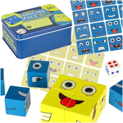 Gra edukacyjne wyzwania nauka emocji klocki drewniane Gra edukacyjne wyzwania nauka emocji klocki drewniane