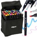 Markery dwustronne alkoholowe w etui 48 sztuk Markery dwustronne alkoholowe w etui 48 sztuk