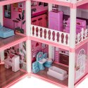 Domek dla lalek willa różowa DIY 4 poziomy mebelki 61cm Domek dla lalek willa różowa DIY 4 poziomy mebelki 61cm