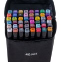 Markery dwustronne alkoholowe w etui 48 + podstawka Markery dwustronne alkoholowe w etui 48 + podstawka