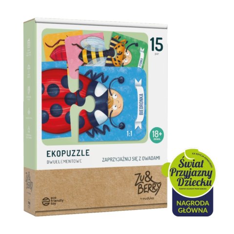 MUDUKO Puzzle dla maluszków Zaprzyjaźnij się z owadami Ekopuzzle dwuelementowe 18m+ MUDUKO Puzzle dla maluszków Zaprzyjaźnij się z owadami Ekopuzzle dwuelementowe 18m+