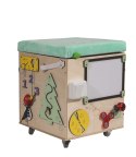 Pufa manipulacyjna montessori LAS z siedziskiem kółeczkami 3w1 Pufa manipulacyjna montessori LAS z siedziskiem kółeczkami 3w1
