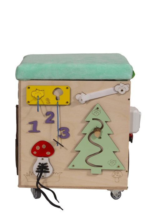 Pufa manipulacyjna montessori LAS z siedziskiem kółeczkami 3w1 Pufa manipulacyjna montessori LAS z siedziskiem kółeczkami 3w1