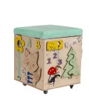 Pufa manipulacyjna montessori LAS z siedziskiem kółeczkami 3w1 Pufa manipulacyjna montessori LAS z siedziskiem kółeczkami 3w1
