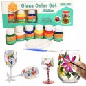 Farby do szkła ceramiki porcelany zestaw do malowania na szkle 6 kolorów x 25ml + pędzel paletka malarska Farby do szkła ceramiki porcelany zestaw do malowania na szkle 6 kolorów x 25ml + pędzel paletka malarska