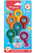 Kredki dla malucha okrągłe pierwsze kredki Baby Colorpeps 6 kolorów Maped Kredki dla malucha okrągłe pierwsze kredki Baby Colorpeps 6 kolorów Maped