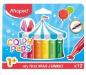 Kredki świecowe dla malucha pierwsze kredki Jumbo Colorpeps 12 kolorów Maped Kredki świecowe dla malucha pierwsze kredki Jumbo Colorpeps 12 kolorów Maped