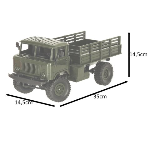 Samochód zdalnie sterowany wojskowy na pilota RC Off-Road 4WD 1:16 RTR Samochód zdalnie sterowany wojskowy na pilota RC Off-Road 4WD 1:16 RTR