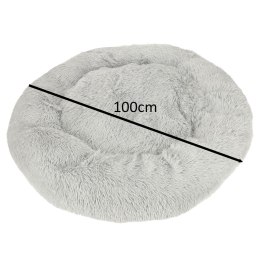 Legowisko dla psa poduszka pluszowa mata kanapa kojec 100cm jasno szare
