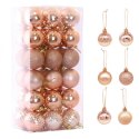 Komplet bombek na choinkę 36szt w opakowaniu różowe złoto średnica 5,5cmBSN08WZ4