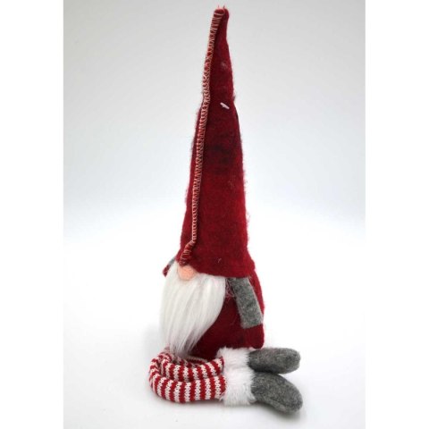 SKRZAT KRASNAL GNOM DEKORACYJNY 30+15CM CZERWONY