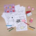 Zestaw kreatywny, kolorowanki, naklejki i stempel Zestaw kreatywny, kolorowanki, naklejki i stempel