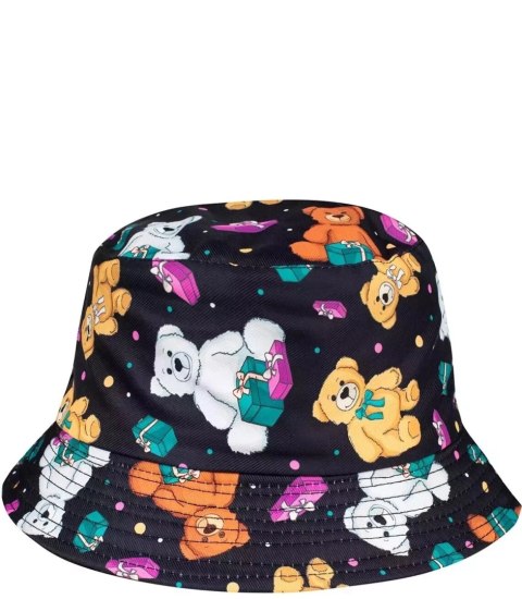 Dziecięcy dwustronny kapelusz bucket hat kolorowy (Czarny) Dziecięcy dwustronny kapelusz bucket hat kolorowy (Czarny)