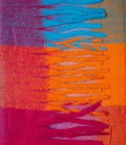 Ciepły szal szalik krata kratka puchata dzianina (Wielokolorowy)