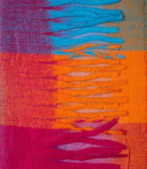 Ciepły szal szalik krata kratka puchata dzianina (Wielokolorowy)