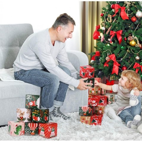 Kalendarz adwentowy DIY 24 kolorowe pudełeczka do otwierania piękny wzór KSN101 Kalendarz adwentowy DIY 24 kolorowe pudełeczka do otwierania piękny wzór KSN101