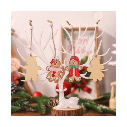 Komplet zawieszek choinkowych PIERNICZKI drewniane 12 sztuk w opakowaniu BSN47