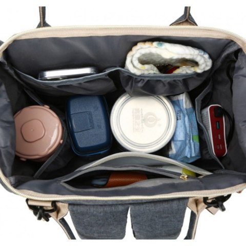 Torba, organizer do wózka plecak z saszetką dla mamy granatowy PLM23GRAN
