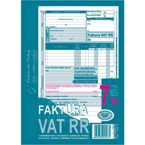 FAKTURA VAT RR DLA ROLNIKÓW A5 (O+1K) MICHALCZYK I PROKOP FAKTURA VAT RR DLA ROLNIKÓW A5 (O+1K) MICHALCZYK I PROKOP