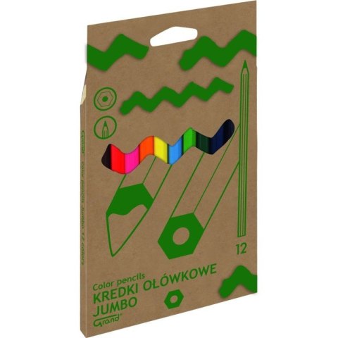 KREDKI OŁÓWKOWE JUMBO LAKIEROWANE 12 KOLORÓW KREDKI OŁÓWKOWE JUMBO LAKIEROWANE 12 KOLORÓW