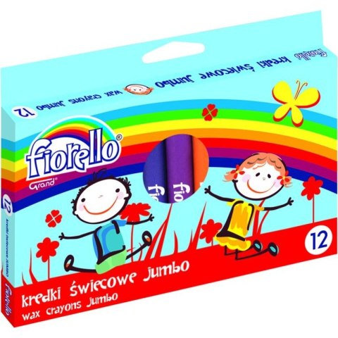 KREDKI ŚWIECOWE OKRĄGŁE JUMBO 12 KOLORÓW FIORELLO KREDKI ŚWIECOWE OKRĄGŁE JUMBO 12 KOLORÓW FIORELLO