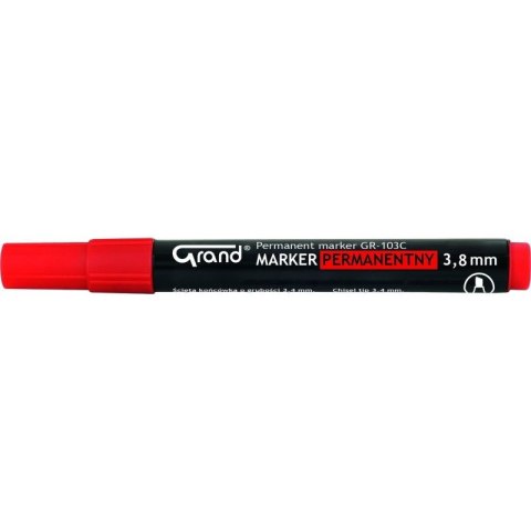 MARKER PERMANENTNY GRAND GR-103C, CZERWONY MARKER PERMANENTNY GRAND GR-103C, CZERWONY