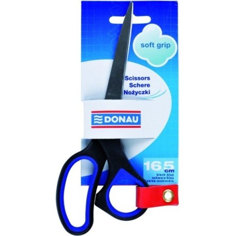 NOŻYCZKI DONAU SOFT GRIP 16.5 CM CZARNO - NIEBIESKI NOŻYCZKI DONAU SOFT GRIP 16.5 CM CZARNO - NIEBIESKI