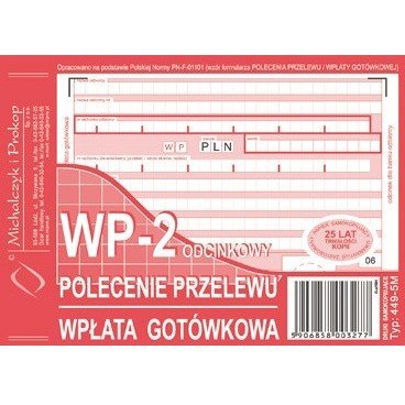 POLECENIE PRZELEWU A6 2-ODCINKI MIĘKKIE (O+1K) MICHALCZYK I PROKOP POLECENIE PRZELEWU A6 2-ODCINKI MIĘKKIE (O+1K) MICHALCZYK I PROKOP