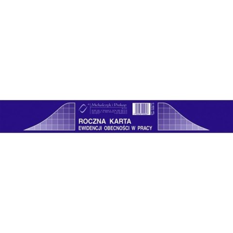 ROCZNA KARTA EWIDENCJI OBECNOŚCI W PRACY (KARTON OFFSETOWY) MICHALCZYK I PROKOP A5 ROCZNA KARTA EWIDENCJI OBECNOŚCI W PRACY (KARTON OFFSETOWY) MICHALCZYK I PROKOP A5