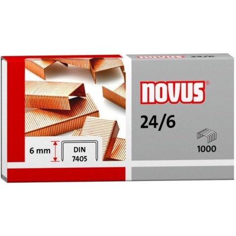 ZSZYWKI NOVUS 24/6 MIEDZIOWANE 1000 SZT ZSZYWKI NOVUS 24/6 MIEDZIOWANE 1000 SZT
