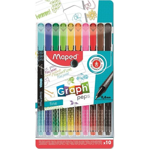 CIENKOPISY MAPED GRAPH'PEPS DECO 0,4mm 10 KOLORÓW CIENKOPISY MAPED GRAPH'PEPS DECO 0,4mm 10 KOLORÓW