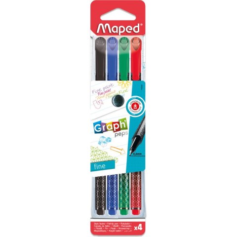 CIENKOPISY MAPED GRAPH'PEPS DECO 0,4mm 4 KOLORY CIENKOPISY MAPED GRAPH'PEPS DECO 0,4mm 4 KOLORY
