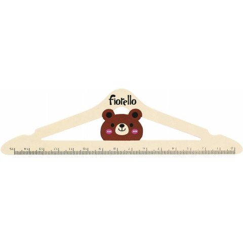 Linijka drewniana Fiorello 15cm miś wieszak Linijka drewniana Fiorello 15cm miś wieszak