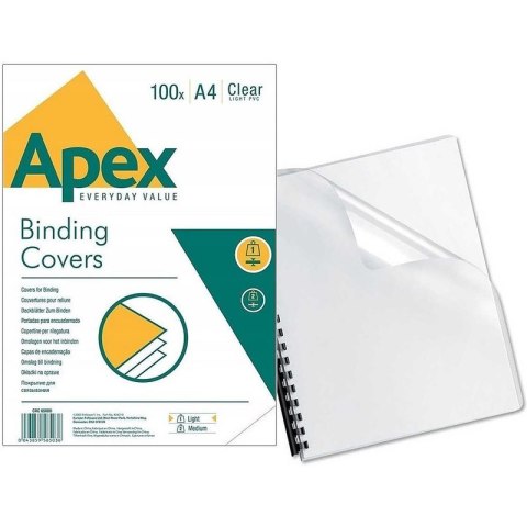 OKŁADKI DO BINDOWNICY APEX A4/150µm TRANSPARENTNE (100) OKŁADKI DO BINDOWNICY APEX A4/150µm TRANSPARENTNE (100)
