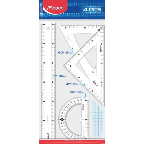 Zestaw Maped Start: linijka 30cm 2 ekierki kątomierz Zestaw Maped Start: linijka 30cm 2 ekierki kątomierz