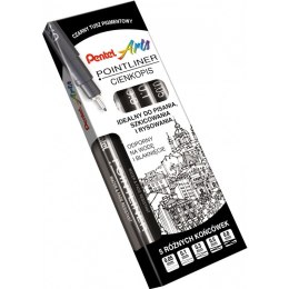 Cienkopisy Pentel PointLiner 0.05-0.8mm czarne (5)