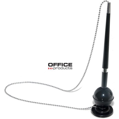Długopis na łańcuszku Office Products stojący (wkład niebieski) czarny Długopis na łańcuszku Office Products stojący (wkład niebieski) czarny