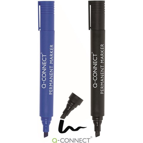 Marker permanentny Q-Connect 3-5mm ścięty czarny, CZARNY Marker permanentny Q-Connect 3-5mm ścięty czarny, CZARNY