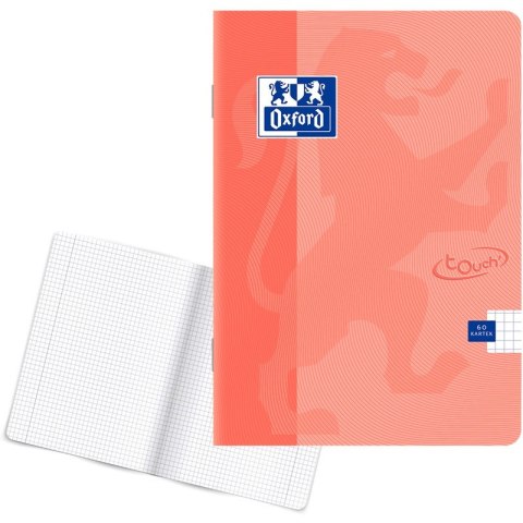 Zeszyt Oxford Touch Pastel A5/60k kratka koralowy Zeszyt Oxford Touch Pastel A5/60k kratka koralowy