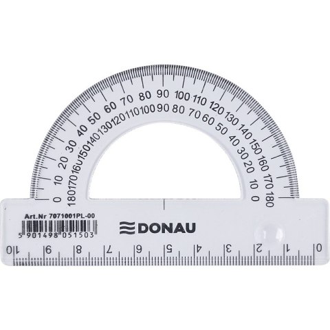 Kątomierz plastikowy Donau 10cm 180° transparentny Kątomierz plastikowy Donau 10cm 180° transparentny