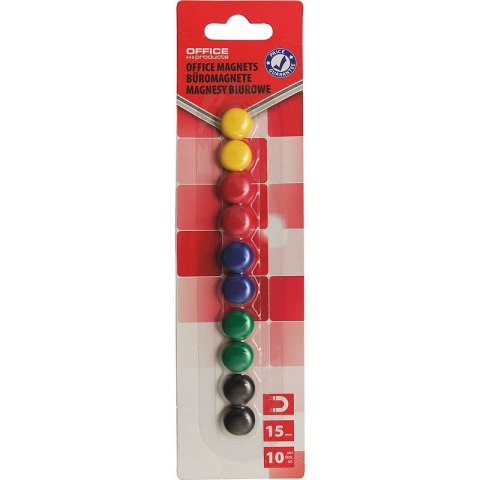 Magnesy do tablic Office Products śr.15mm mix kolorów (10) Magnesy do tablic Office Products śr.15mm mix kolorów (10)