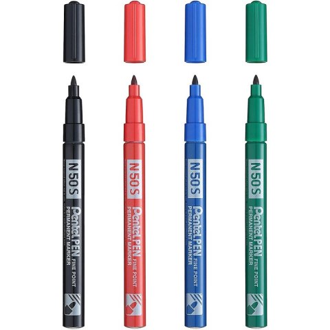 Marker permanentny Pentel Pen N50S czerwony, CZERWONY Marker permanentny Pentel Pen N50S czerwony, CZERWONY